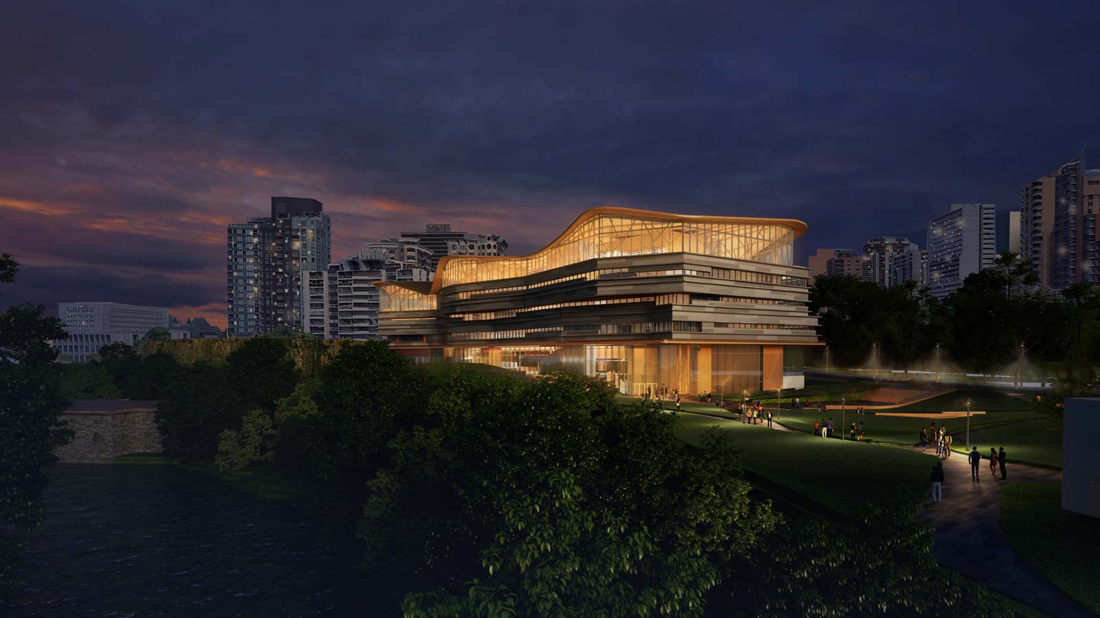 View at night of Pimici Entrance