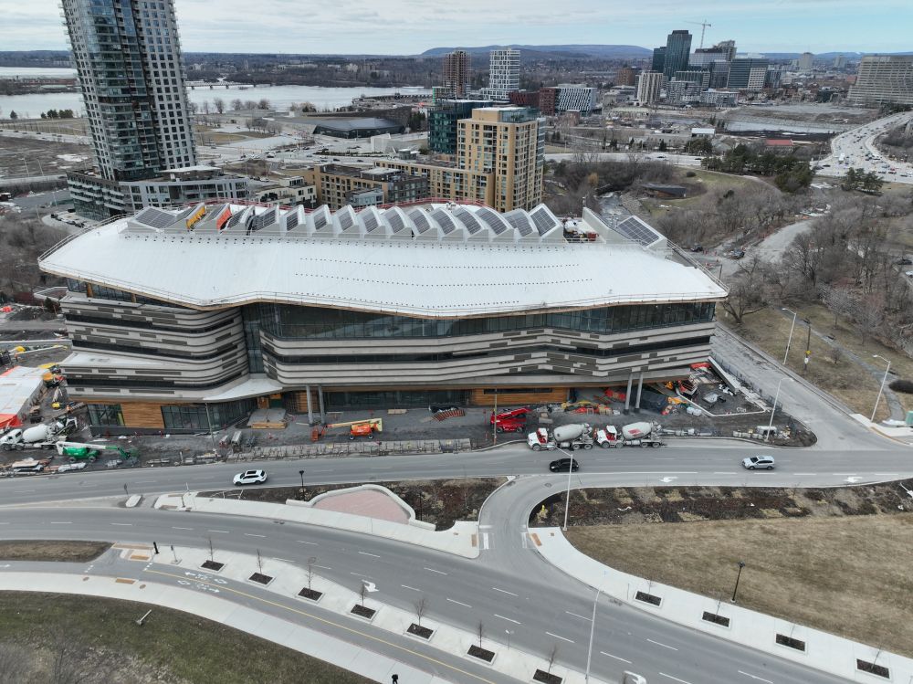 Image of the outside of Ādisōke, as construction work continues.